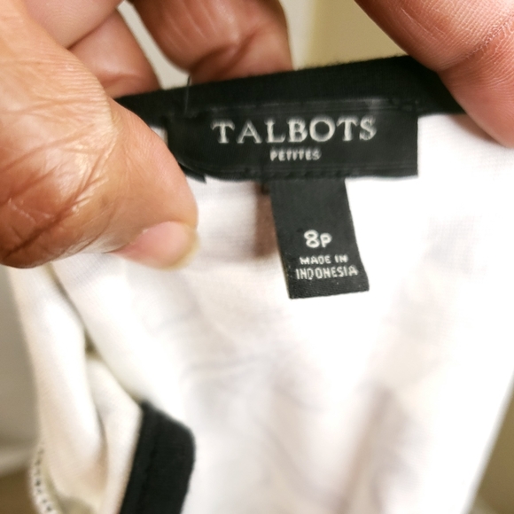 Talbots Black and White Floral Dress Size 8P - Picture 6 of 6